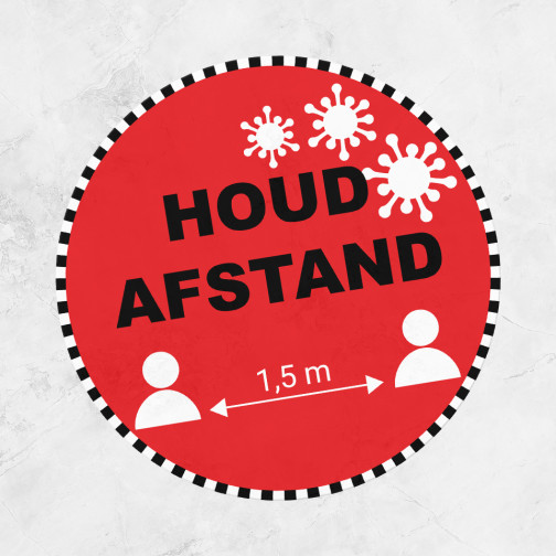 Sticker afstand  houden